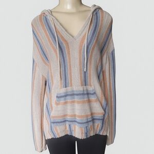 Lucky Brand Striped Knit Hoodie Sweater